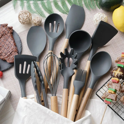 Silicone Non-Stick Cooking Utensils Set (12Pcs)